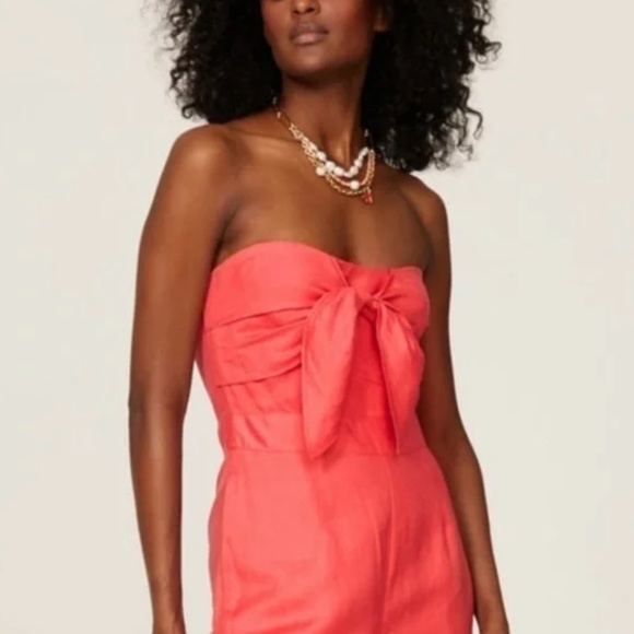 Derek Lam Strapless Linen Jumpsuit EUC size 0 - Picture 6 of 9